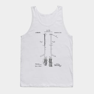 Ice Hockey Stick Patent - Ice Hockey Art - Black And White Tank Top